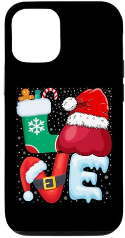 Coque pour iPhone 12/12 Pro Rose Apple Lover Rose Apple Wearing Santa Hat Christmas Xmas
