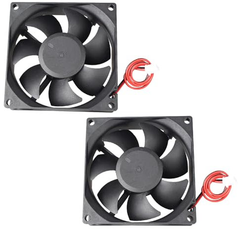 Jopto 2PCS Mini Brushless Silent 3D Printer Cooling Fan 80x80x25mm 8025 DC 12V Fan With 2 Pin Terminal Compatible With 3D Printer PC CPU Radiators Computer Cases For DIY With 30cm/11.81inch Cable