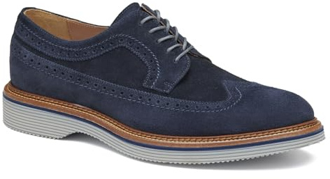 Johnston & Murphy Jenson Longwing Lace-Up Dress Casual Shoe, Navy Suede, 8 M