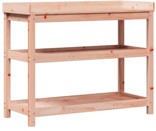Genérico Tavolo da piantare con ripiani in legno Douglas 108x45x86,5 cm, wenjingqi-832440
