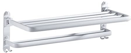 Porte-serviettes mural pliable en aluminium pour salle de bain, gain de place et solution de rangement pratique