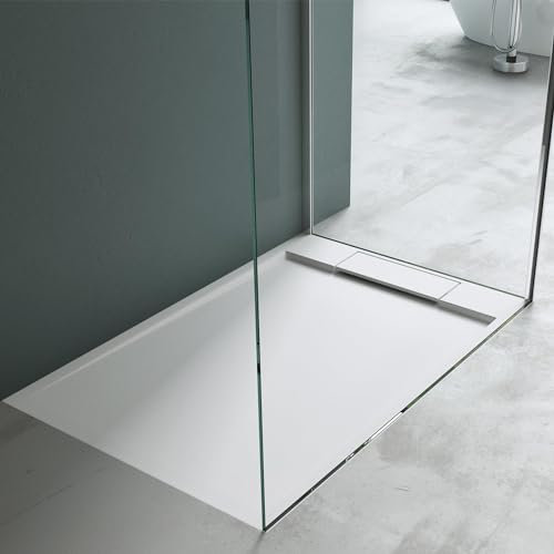 Mai & Mai Duschwanne 90x120x4cm Duschtasse aus Mineralguss Mineralgusswanne Weiß Matt Geoma04