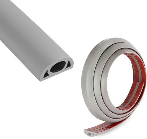Kabelschacht, Kabelkanal Selbstklebend 20mm (B) x 10mm (H) x 3-Meter Länge, Kabelbrücke für Stromkabel im Haushalt, Kabelschutz, Kabelabdeckung, Grau
