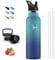 Gourde Isotherme, 750 ml Gourde Paille, Gourde Inox, Anti Fuite, Gourde Metal, Double Isolation, Gourde Sport, Avec Poignée, Gourde sans Bpa, Bouteille d'eau pour Randonnée, Voyage, Camping, Aptitude