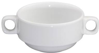 Holst Porzellan TC 025 B1 - Tazza da zuppa in porcellana, 0,25 l, 2a scelta, colore bianco, 9,8 x 14 x 5,2 cm, 6 pezzi