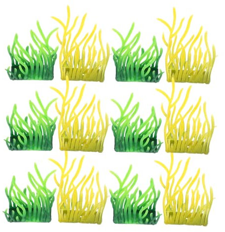 HANABASS 100pièces Herbe Artificielle pour Aquarium Touffes De Gazon Miniatures Plastique pour De Diorama Décorations Réalistes pour Réservoirs Aquatiques
