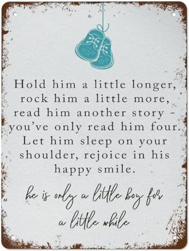 KWQDOZF Lustige Metallschilder „Hold Him A Little Longer, Retro-Poster, Kinderzimmerdekoration, Zuhause, Wohnzimmer, Schlafzimmer, Bar, Wanddekoration, bedruckte Plakette, 30,5 x 43,2 cm