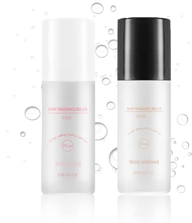 Fresh Natural Deo Roll-On, Duft-Roller für Achseln, Deoroller ohne Aluminium mit Holziges Sandelholz & Frisches Meersalz, Schwitzreduzierend & Porenfrel (30ml, 2 stück)
