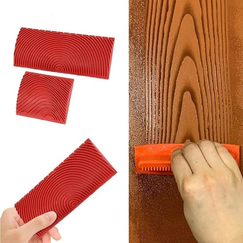 Wood Grain Tool Set, Wood Grain Painting Tool, Wood Grain Roller Wood Texture Paint Tool, DIY Rubber Wood Pattern Painting Roller for Wall Room Art Decoration