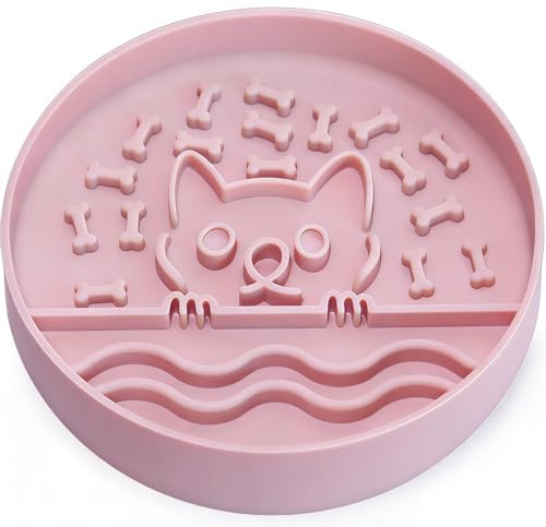 Zonopy Slow Feeder Dog Bowl with Non-Slip Base, Silicone Puzzle Dog Food Bowl with Unique Design, Slow Feeding Bowl for All Types of Dogs Cats, Interactive Slow Eating, Anti-Choking
