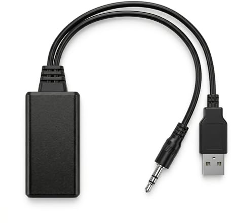 Xevtrak Adaptateur Bluetooth Jack, Adaptateur Bluetooth Voiture avec Blue Tooth 5.0, Récepteur Audio AUX Interface 3.5 mm, Convertisseur Auxiliaire Blue Tooth HiFi USB pour Autoradio Ancien Universel