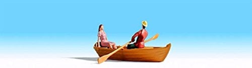 NOCH® Ruderboot, handkoloriertes Modellboot mit Figuren, ideal für H0 Spur und Modellierung