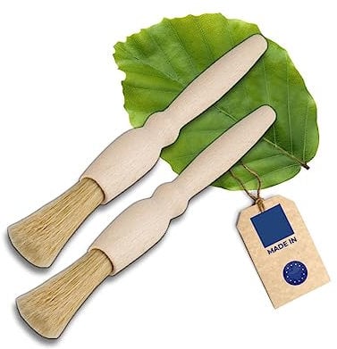 HOFMEISTER® Haushaltspinsel, rund, 18 x 1,8 cm aus Buchenholz, Backpinsel mit Naturborste, rund