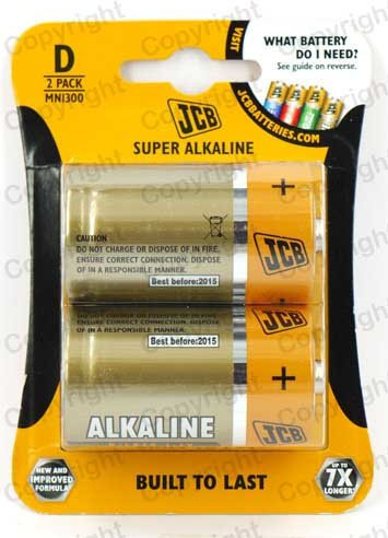 D Size Battery JCB Super Alkaline Card of 2