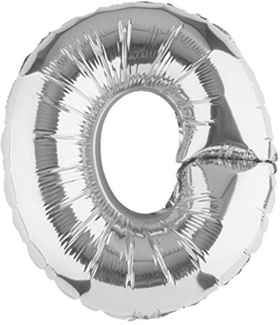 ballonfritz® Ballon Buchstabe O in SILBER - XXL 40/102cm - Folienballons für Luft oder Helium als Geburtstag, Jubiläum, Hochzeit oder Abschluss Geschenk, Party Dekoration oder Überraschung