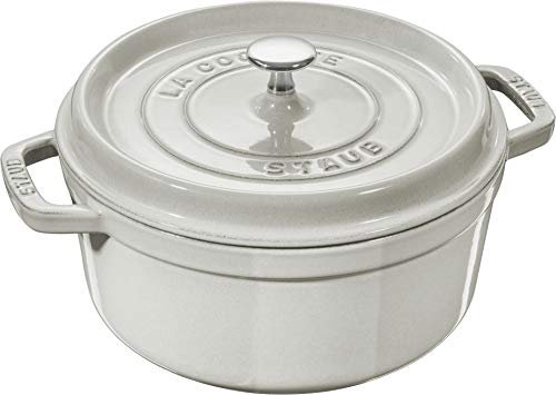Staub Cocotte rotondo in ghisa da 2,75 qt, tartufo bianco, prodotto in Francia