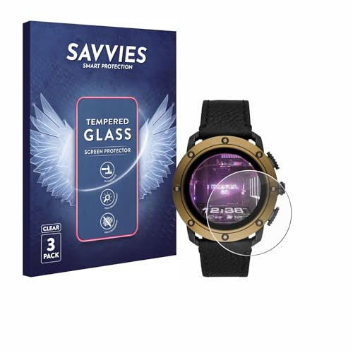 savvies Pellicola Vetro Temperato per Diesel On Axial (3 Pezzi) Protezione, Schermo Protettivo, Glass Durezza 9H
