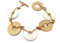 Guess Pulsera Mujer CWB10902 Cerámica Dorado Acero Blanco Acero/Cerámica (21 cm)