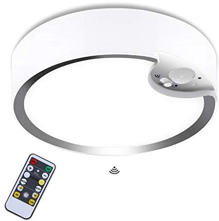 Glighone LED Deckenleuchte mit Bewegungsmelder Dimmbar Deckenleuchte mit Fernbedienung Batteriebetrieben Kabellos Deckenlampe Warmweiß Kaltweiß für Kinderzimmer Schlafzimmer Küche Badzimmer
