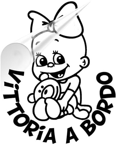 Adesivo Bimbo o Bimba a Bordo Personalizzato – Tanti Modelli Diversi – 3 Misure – Nome Incluso – Sticker Auto in Vinile Resistente – Facile da Applicare – Made in Italy by Stickeredo
