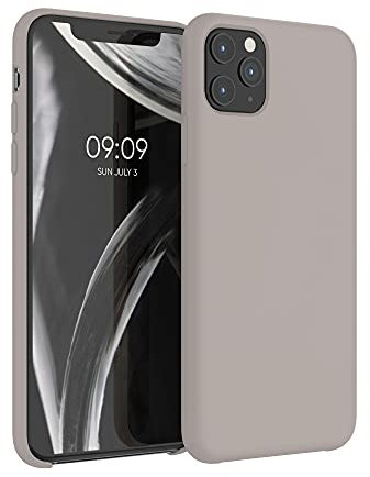 kwmobile Carcasa Compatible con Apple iPhone 11 Pro MAX Funda - Case TPU y Silicona antigolpes - Apto Carga inalámbrica - marrón Topo