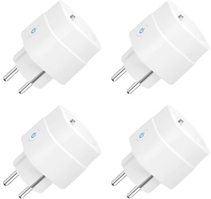 UseeLink Smart Socket with Current Measurement, Works with Alexa, Google Assistant, WiFi Mini Plug with Timer and Voice Control, Smart Home Socket Only 2.4GHz WiFi,4pcs