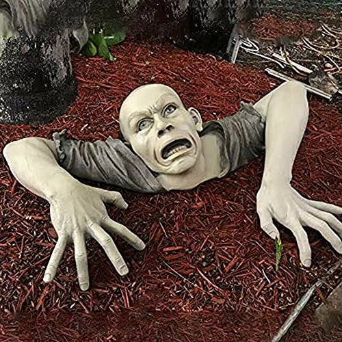 SANWENYU Zombie-Gartenstatue, Dekoration für Halloween, Geburtstag, Urlaub, Garten, Geschenk, Beige, Neutral