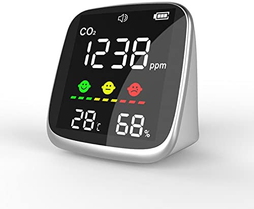 Misurazione della qualità dell'Aria 2pc Portatile. CO2. Monitor di qualità d-ell' Aria del rivelatore CO2. Set Manuale del misuratore CO2. La soglia di Allarme e Il Suono Possono Essere disattivati C