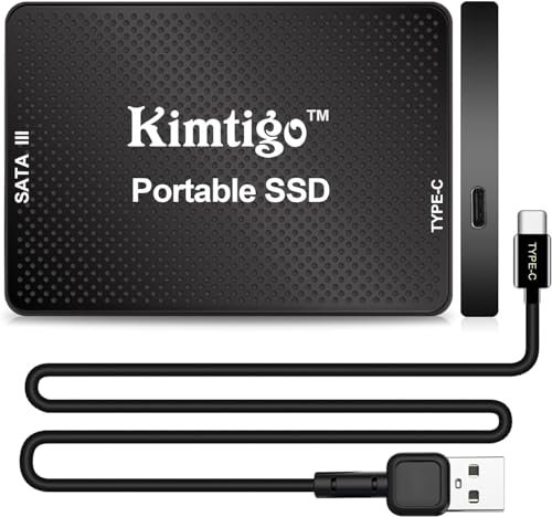 kimtigo SSD interno da 2,5 pollici 1 TB Unità esterna portatile multiuso a stato solido estremo mobile con interfaccia USB-C di tipo C e interfaccia SATA III per computer portatile Desktop Gaming Off