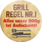 schilderkreis24 – Lustiger Spruch “Grill Regel Nr.1 500g Aufschnitt!“ Magnet Deko Kühlschrankmagnet BBQ Grill Geschenkidee für Garten Terrasse Balkon Küche 8x8 cm