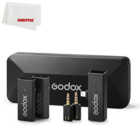 GODOX MoveLink Mini-Lavalier-Mikrofon (2,4 GHz, kabellos, für verschiedene Szenarien, wie Vlogging, Streaming, Podcasting, Interviews, Videoproduzenten) (LT-KIT2-Schwarz)