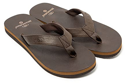 BRASILERAS Flip-Flops Leder für Herren | Strand und Pool, flexible Sohle, leichtes Design, Urlaub, Dusche, Sommer, Camping, Spaziergang und Alltag