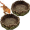 Lot de 2 gamelles pour reptile, nourriture, eau, nourriture et eau pour reptiles, dragon, lézard, lézard, grenouille, ermite, crabe – Petits bols