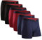 DANISH ENDURANCE Boxer Bambou Homme, Calecon Homme Ultra Doux et Respirant, Lot de 6, Multicouleurs (2X Noir, 2X Rouge, 2X Bleu Marine), 3XL