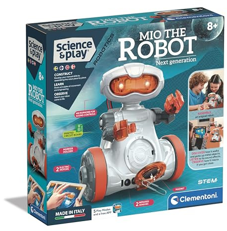 Clementoni - 78827 - Science & Play Robotics - Mio The Robot - Roboter Kinderprogrammierung, Auf Schwedisch, Finnisch, Norwegisch und Dänisch, Spielzeug für Kinder 8-12 Jahre