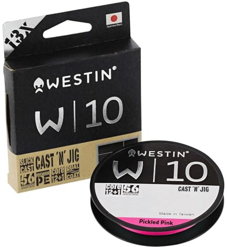 Westin W10 CAST 'N' JIG 13 Braid Pickled Pink - 110m Angelschnur, Durchmesser/Tragkraft:0.128mm / 7.4kg