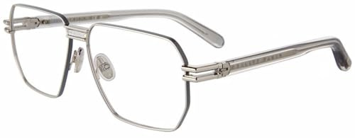 Philipp Plein Unisex VPP114M Sunglasses, Shiny Dark Havana, 58
