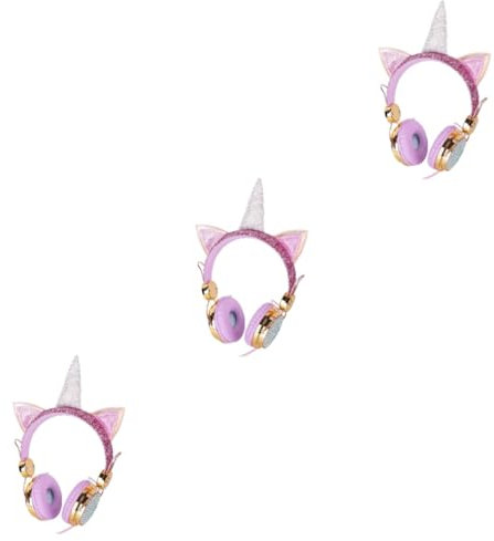 Uonlytech 3St Einhorn-Kopfhörer Headset Kinder mit mikrofon Kinder Headset mit mikrofon Kinderkopfhörer mit Mikrofon umgeben Universum HiFi Abs
