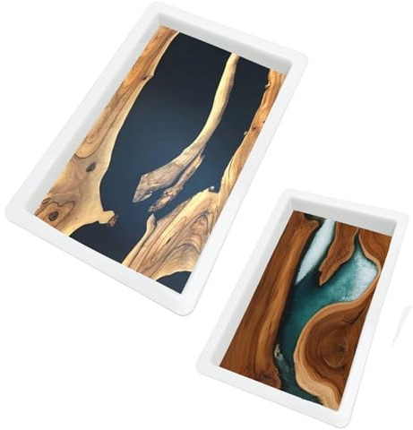 Extra große, wiederverwendbare Epoxidharz-Tischform, 99,1 x 49,8 x 7,6 cm, 49,8 x 30 x 7,6 cm, rechteckige Epoxidharz-Formen für Flusstisch, Couchtisch, Schneidebrett, Charcuterie-Brett, Kunsttafel, 2