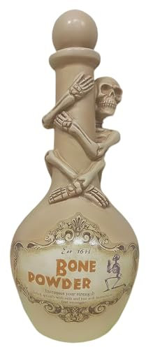 Cynkeyee Halloween Party Decorations Potion Bottles - Resin Tan Sketeton Décor Halloween Potion Bottles Scary Halloweens Decorations Indoor 4.25x4.25x9.5 Inch