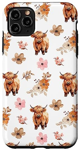 Western Boho Highland Cow Floral Cute Cows Country Girl Case for iPhone 11 Pro Max