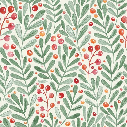 Yullpaper Tapete Selbstklebend Grün Beige Klebefolie Muster Tapete Blätter Blumen Möbelfolie Grün Klebefolie für Schränke Tapeten Wohnzimmer Selbstklebende Folie Möbel Küchentapeten 44.5cm x 300cm