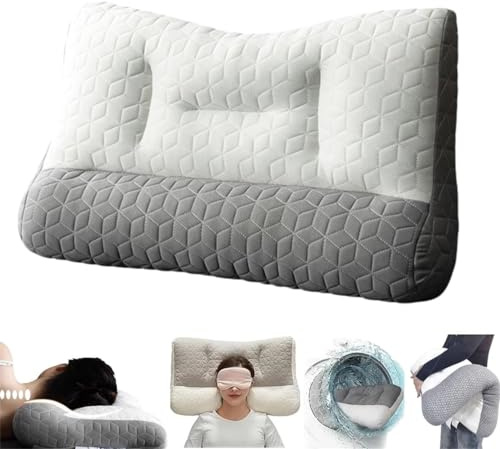 Restiva-Kissen, Restiva-Kissen für Schlafapnoe, orthopädisches Nacken-Traktionskissen, Restivaco-Nackenkissen, orthopädisches Tiefschlafkissen, ergonomisches Kissen für Nacken und Schulter (weiß)