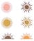 Prasacco 6 Stück Patches zum Aufbügeln, Sonnengestickter Aufnäher zum Aufbügeln 3 Stile Retro Boho Gestickter Aufnäher Sonnenaufnäher zum Aufbügeln/Aufnähen für Jacken Mützen Rucksäcke Jeans Schuhe