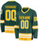 Eishockey-Trikot, personalisierbar, bedruckt, langärmelig, Hockey-Trikot, Bekleidung für Hockey-Fans, Herren, Damen, Jugendliche, 3-army grün, L