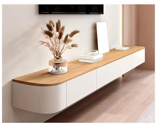 GAONUDAN Meuble TV Flottant avec tiroirs, étagère de Console multimédia Murale Moderne pour sous la télévision, Long Centre de Divertissement, Table de Rangement en Bois pour Salon, Chambre à Coucher