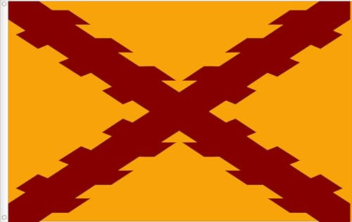 BANDERA DE TERCIOS IMPERIO ESPAÑOL. MORADOS VIEJOS. CALIDAD RASO PREMIUM. MEDIDA 150X90 CM.