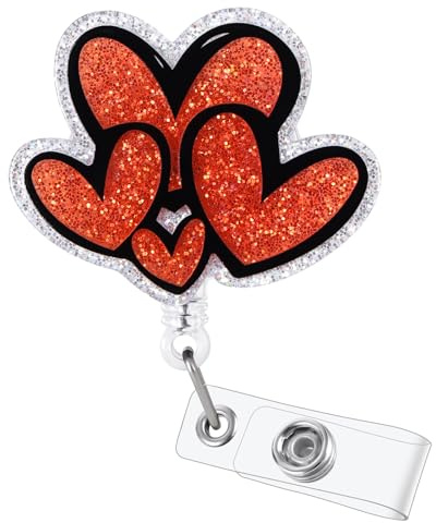 Valentinstag-Ausweishalter, niedliches Herz, Liebesabzeichen-Spule, einziehbarer Ausweishalter, Clip, lustige Krankenschwester-Abzeichen-Spulen, Krankenschwester-Namensschild-Halter, RN LPN CNA MA
