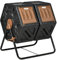 Outsunny Composteur de jardin rotatif à double chambre, 130 L, avec ouvertures d'aération et pieds en acier, marron foncé et noir