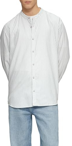QS Regular Fit: Stehkragenhemd aus gestreiftem Oxford